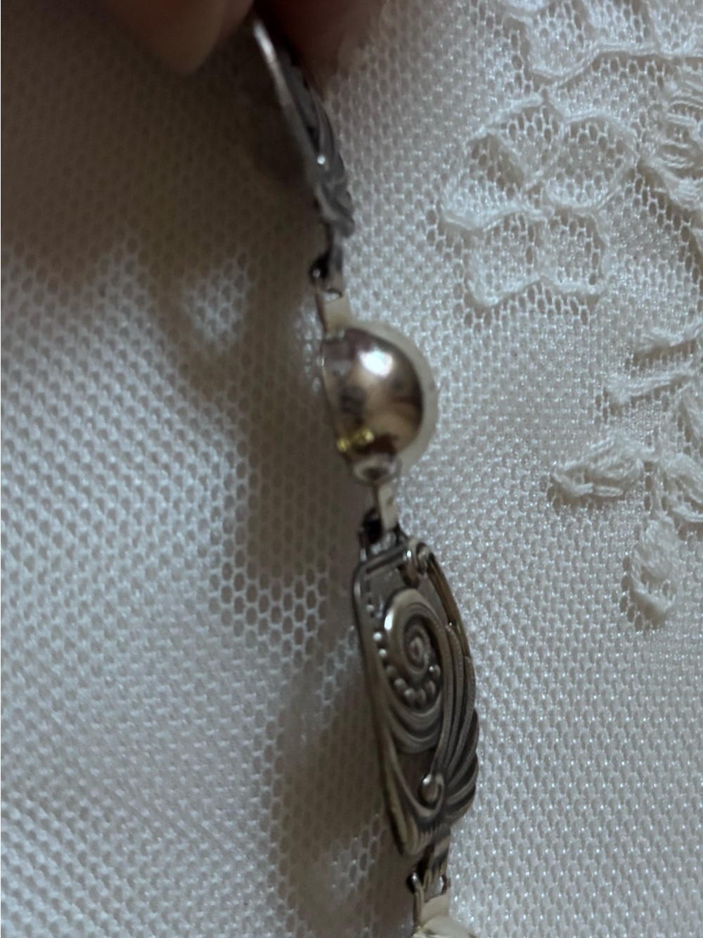 Sterling Silver Art Deco Style Women's Bracelet - Vintage 1920’s Stamped Links - Picture 8 of 14